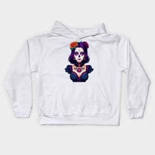 Floral Day of the Dead Girl Kids Hoodie